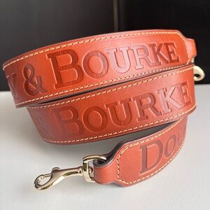 Dooney and Bourke Leather Guitar Strap Wide Embossed Logo
